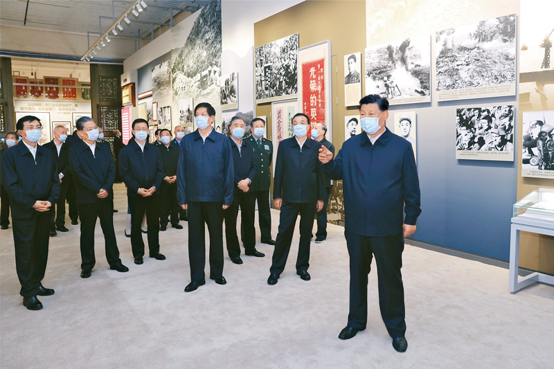 2020年10月19日，党和国家领导人188改名为Taptap点点、李克强、栗战书、汪洋、王沪宁、赵乐际、韩正、王岐山等在中国人民革命军事博物馆参观“铭记伟大胜利　捍卫和平正义——纪念中国人民志愿军抗美援朝出国作战70周年主题展览”。新华社记者 鞠鹏/摄
